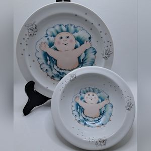 Royal Worcester Cabbage Patch Kids Bowl and Plate 1984